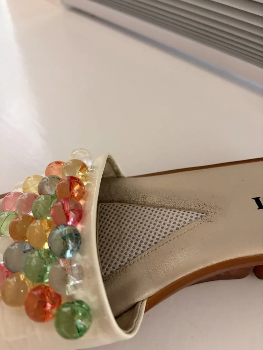 Sesto Meucci White Bubble Sandals with Foot Support